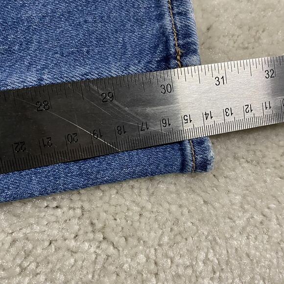 American Eagle Jeans Womens 2 Blue Stretch Wide Leg Distressed Ripped Knees - Picture 9 of 11